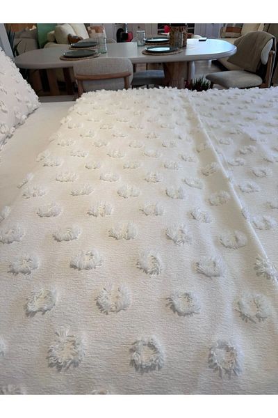 Irmak Ayşe Cream Διπλό Κάλυμμα - Πομπόν, 2 Μαξιλάρια 250x260 / 50x80
