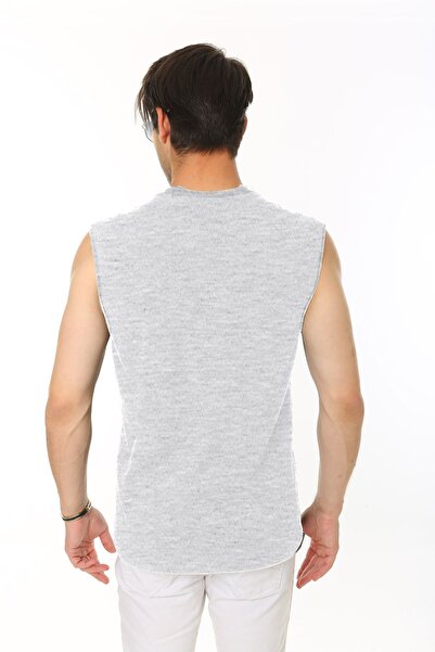 CHEISU Ανδρικό μπλουζάκι Karmelange Crew Neck Tank - 100% βαμβάκι, μηδενικό μανίκι