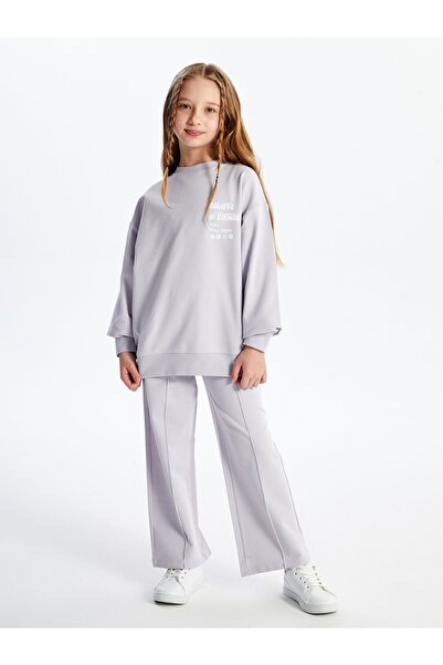 Dexia Maringa - Плетене с релефни детайли и широки крачоли - Лила