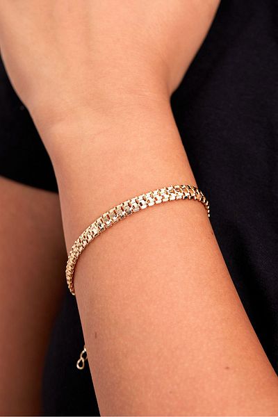 Elika Silver Modern Women's Bracelet with Thick Chain