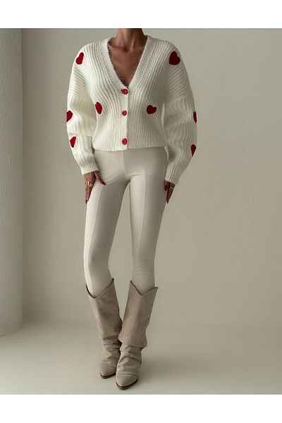 ASM Fashion Heart Patterned Women's Cardigan