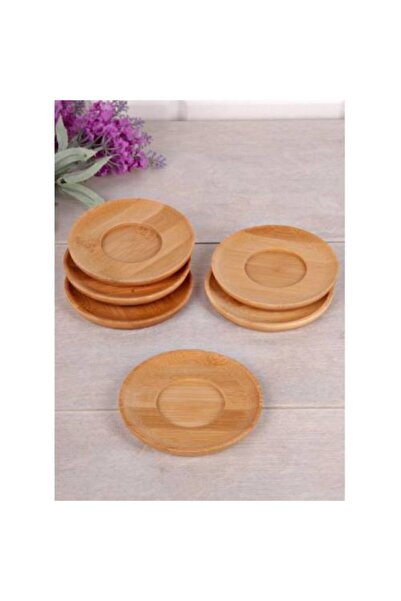 yılmaz ahşap Bambu Altı Parça Çay Tabağı Bardak Altlığı