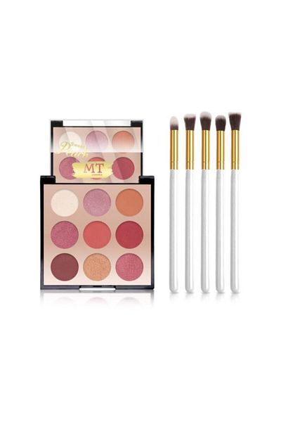 Makeuptime Mt 9-Piece Eyeshadow+5 Pieces Makeup Brush Set 01