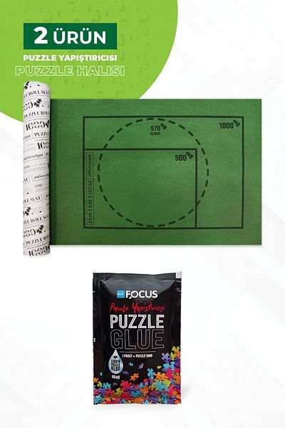 Neverland 2 Products - 1000 Pieces Puzzle Carpet and Adhesive - Perfect Solution Money