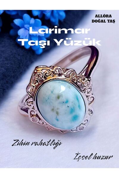 ALLORA DOĞALTAŞ Doğal Taş Larimar Taşı Yüzük