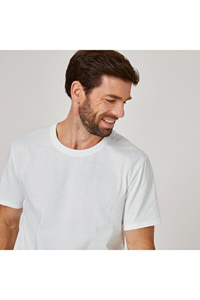 Decathlon Domyos Men's White Sports T-Shirt 100 - Regular - Fitness Light Training