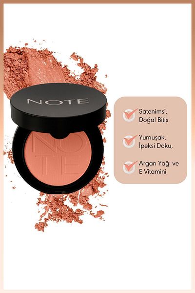 NOTE 04 Soft Peach Luminous Silk Compact Blusher Powder Blush