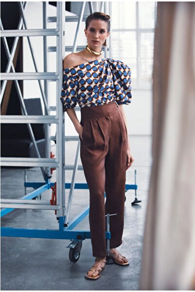 KAMEYA Beli Kemerli Yandan Cepli Bakır Pantolon