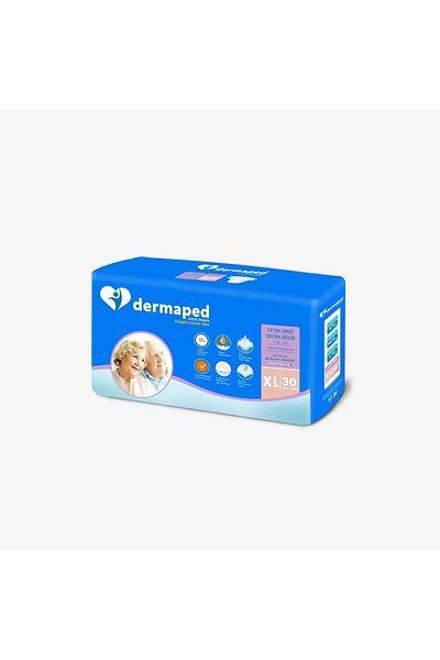 Dermaped Adult Patient Diapers with Waistband Size Xl 30 Pieces