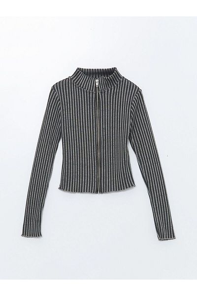 LC Waikiki Lcw Stand Collar Textured Women's Cardigan