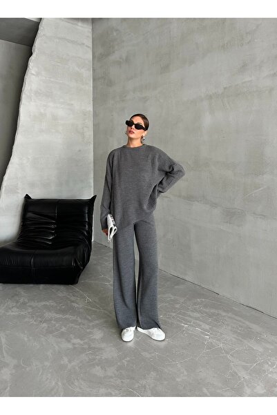 Laluvia Set de tricotaje cu nervuri afumat nou - 4004