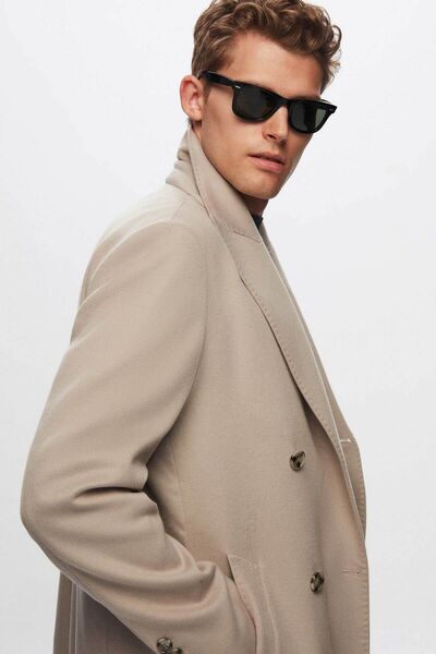 D'S Damat Regular Fit Taş Viskonlu Palto