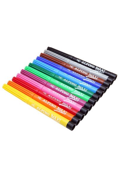 Alpıno Alpino Maxi Felt Tip Pen Jumbo Felt Tip Pen 12 Colors Pack of 12