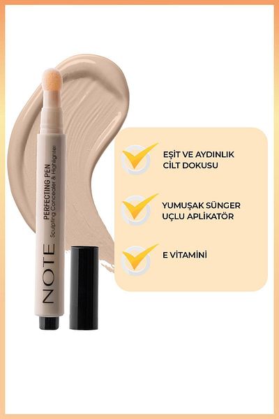 NOTE Perfecting Pen Illuminating Effect Pen under Eye Concealer - 02 Warm Rose