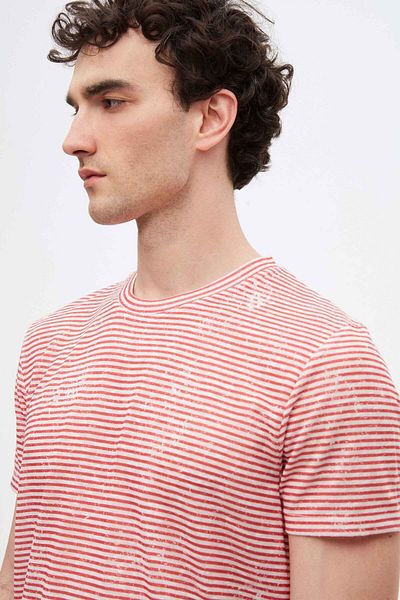Twn Κόκκινο ριγέ μπλουζάκι Slim Fit