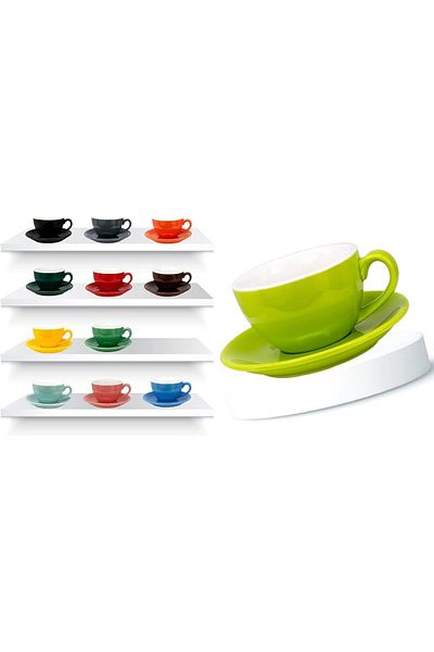 MIBRU Coffee ceramic cup with plate 150ml pistachio
