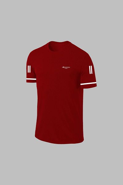 POSEIDON STORM Men's - Burgundy Dri-Fit Fabric Pocket Crew Neck Hiking T-Shirt Shorts Set