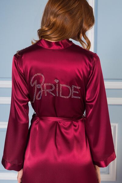 Pierre Cardin Satin Bride Women's Dressing Gown - 1000 Burgundy