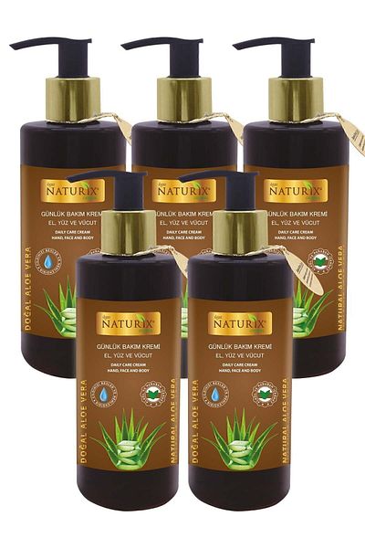 Naturix كريم الترطيب بالصبار - 5 قطع للعناية باليدين والوجه والجسم