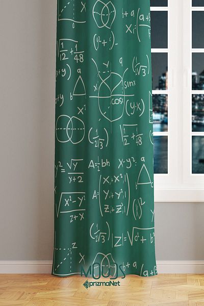 Moud's Suede Digital Printed Extra String - Math Patterned, Single Winged Room Suede