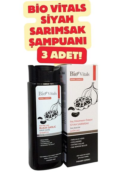 Bio Vitals 400ml Black Garlic Shampoo - Set of 3