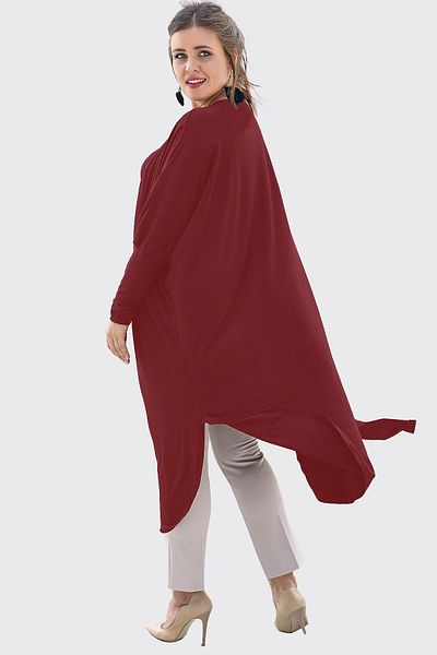 Curvy Trend Casual Cardigan - Side Slit Detail