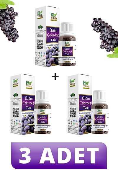 Bio Vitals 50 ml Grape Seed Oil - 3 PCS