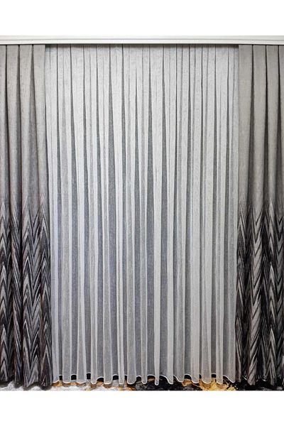 Taç Rüyaper In Bumbac Pliat Strâns - Textile Tulle Cortină Slub 1/3