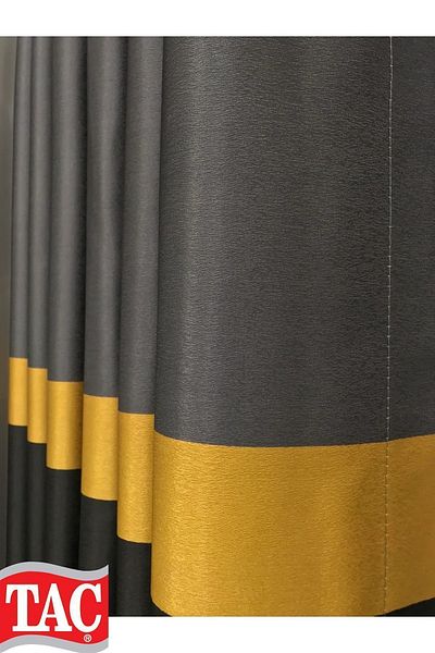 Taç Gray Gold Anthracite Rüyaper - Pleated and Heavy Gramaged Iron Background Curtain