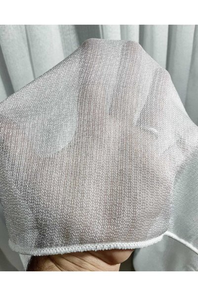 Taç Rüyaper Tulle Curtain Thin Striped Rice Color Dense Pleat 1/3
