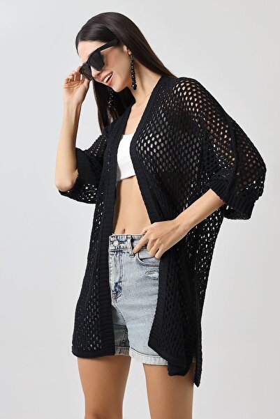 Devinka Γυναικεία Ζακέτα Άνετη Εφαρμογή Oversize Μαύρη