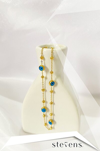 STEVENS Paslanmaz Kararmaz Çelik Nazar Boncuklu Dorikalı Kolye