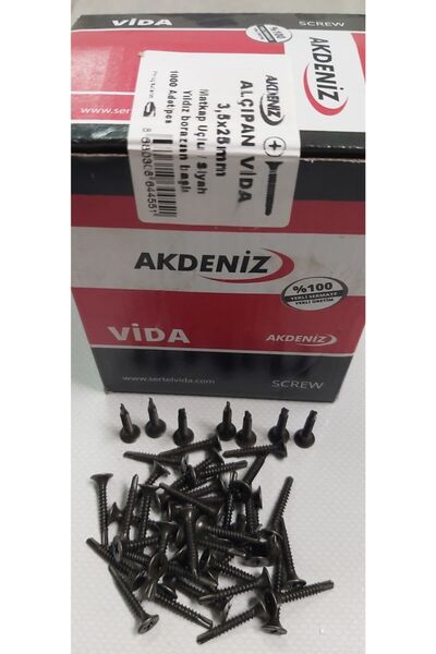 Akdeniz Alçıpan Vida 3.5x25 Mm Matkap Uç 1000 Adet