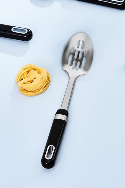 Karaca Black Mastermaid Slotted Serving Spoon - 32.2 cm