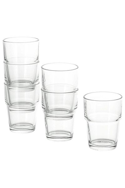 IKEA Ika Set of 6 Reko Glasses - Translucent Glass