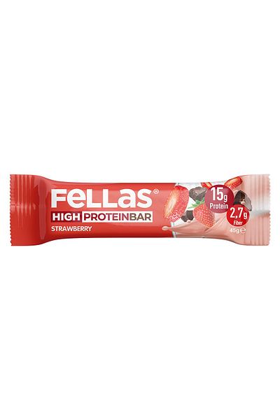 Fellas Strawberry Patterned High Protein Bar - 45Gr X 12 Pieces
