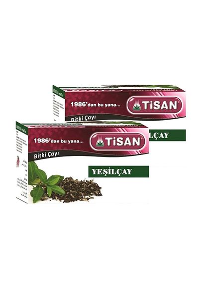 Tisan 2 علبة شاي أخضر شاي أخضر 20 كيسًا مفلترًا × 2
