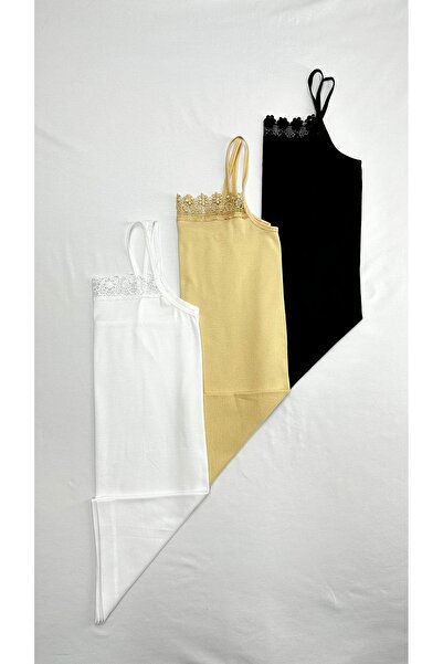 Clara Butik Γυναικείο Μαύρο Λευκό Δέρμα Δαντελωτό Βαμβακερό Λύκρα Ζαρτιέρες Αθλητής Σχοινί Ζαρτιέρες 3 Πακέτο Οικονομικό