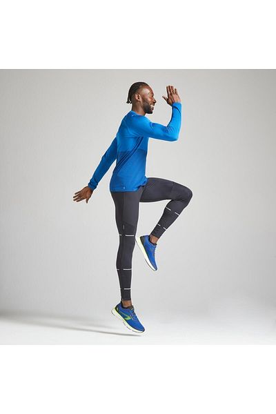 Decathlon تي شيرت رجالي أزرق بأكمام طويلة للجري / الجري على الطرق - العناية بالطرق