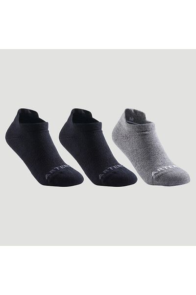 Decathlon Artengo Kids Tennis Socks - Short Socks - 3 Pairs - Black / Gray - Rs 160
