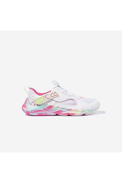 Decathlon حذاء رياضي أبيض وردي فائق التهوية للأطفال - PLAYFUL SUMMER