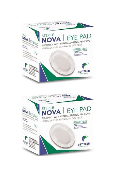 Nova Pad Adult Eye Cover Tape Eye Pad 6.5x9.5cm-100 Pieces