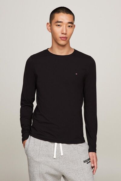Tommy Hilfiger Erkek Marka Logolu Günlük Kullanıma Uygun Siyah Sweatshirt Mw0...