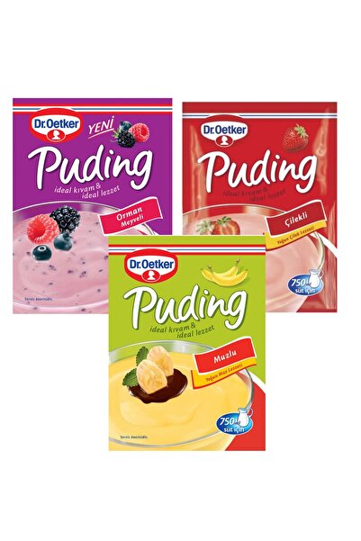 Dr. Oetker Dr.Oetker Puding Orman Meyveli 81 g Çilekli 120 g Muzlu 120 g 3 lü Set