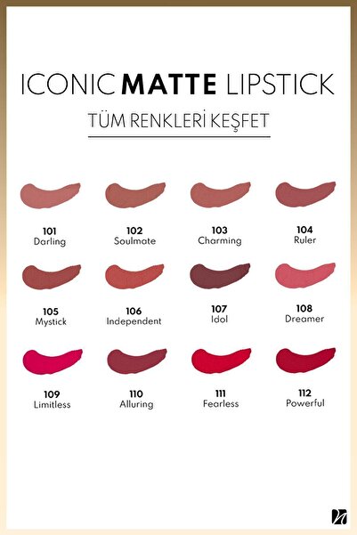 NOTE Iconic Matte Lipstick Kalıcı Mat Ruj 109 Limitless - Pembe