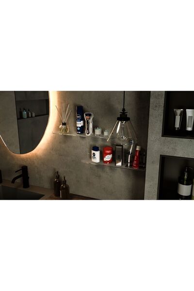 teknotrust Modern Pleksi Raf Genişlik 50cm X 10cm (3mm Pleksiden Üretilir) Modern Turuncu 10 cm Garantisiz Pla