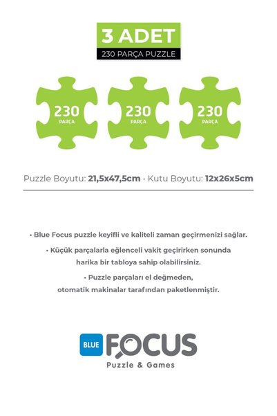 Blue Focus 3 ADET 230 PARÇA PUZZLE - LOVE AND SUFFERING ve ÇIĞLIK VE HALI TÜCCARI