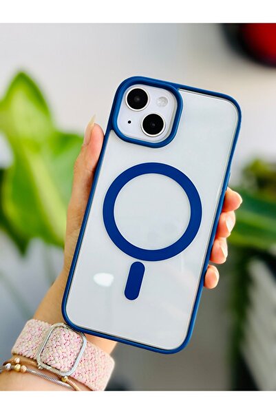 Go Aksesuar Iphone 14 Plus - 15 Plus Uyumlu Magsafe Özellikli Renkli Şeffaf K...