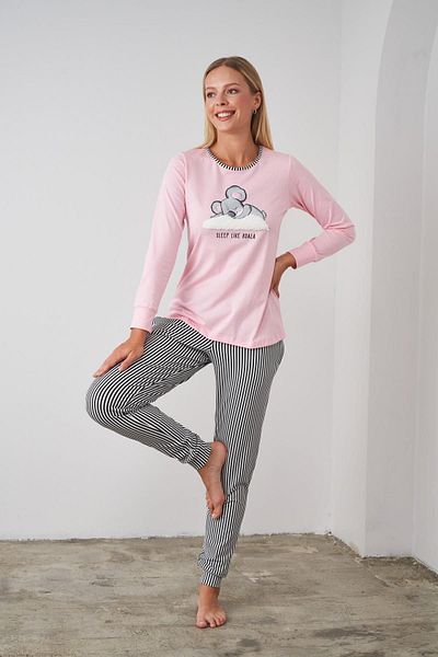PJS 24506 Set pijama în dungi pentru femei