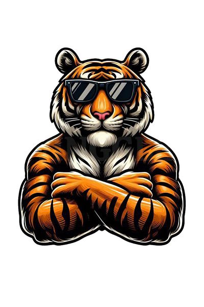 MegaSticker Autocolant Strong Power Tiger pentru mașină/motocicletă/cască/laptop/parbriz - 13x11 cm